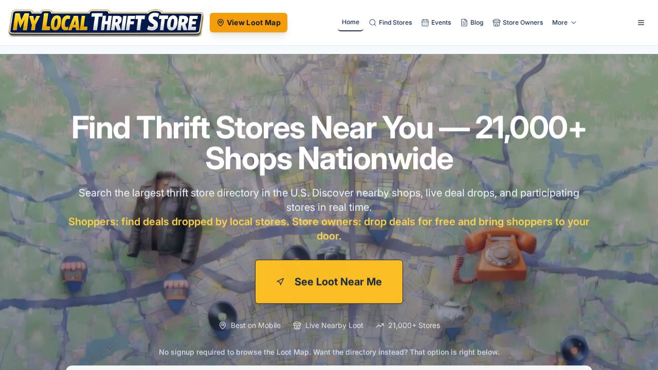 Nahla Thrift website screenshot