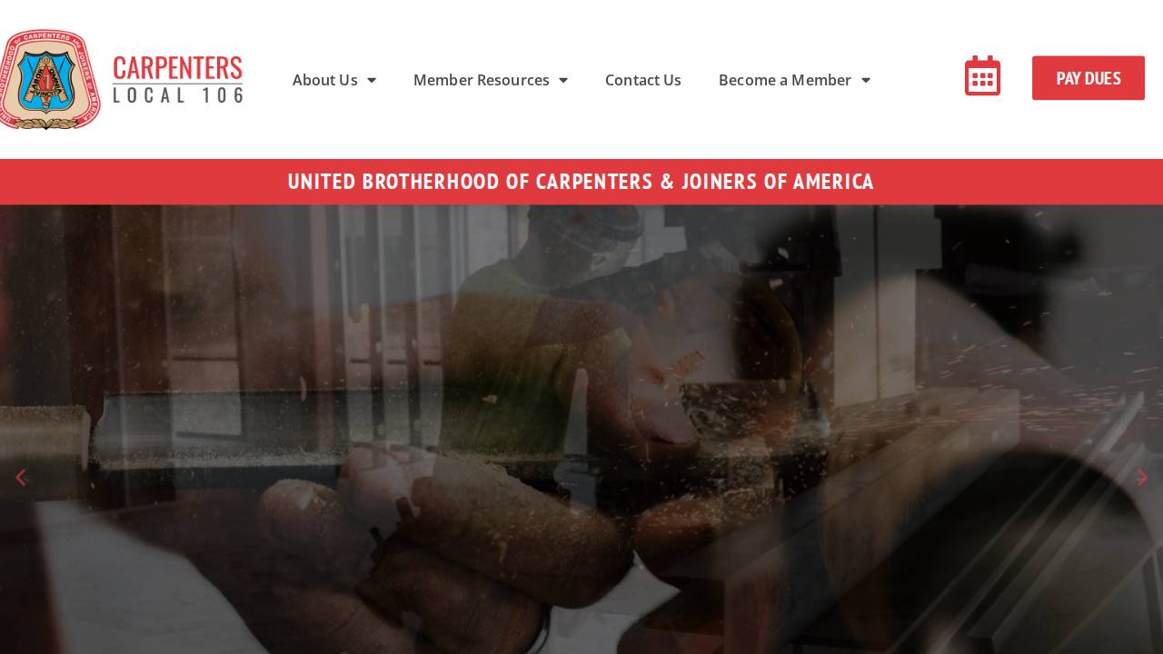 Carpenters Local 106 website screenshot