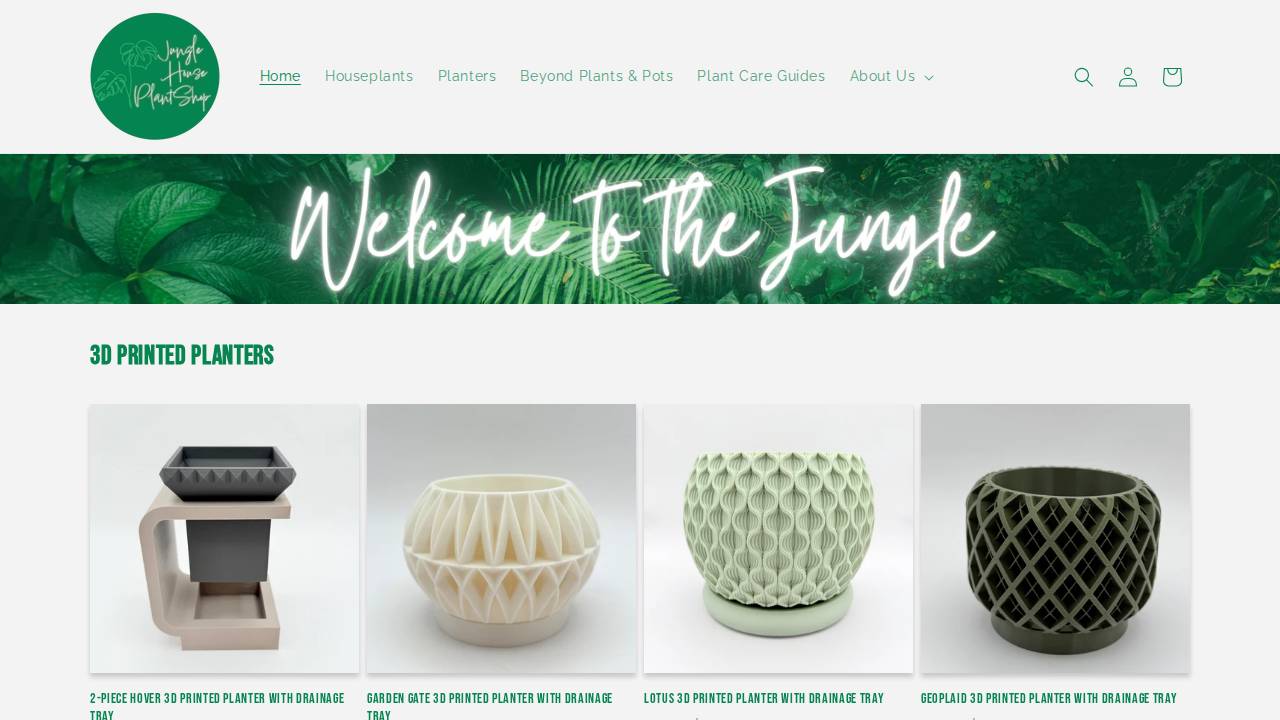 Jungle House Plant Shop website screenshot