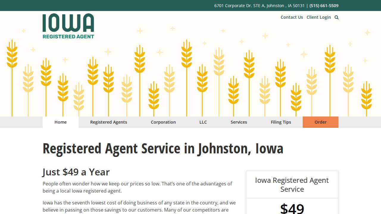 Iowa website screenshot
