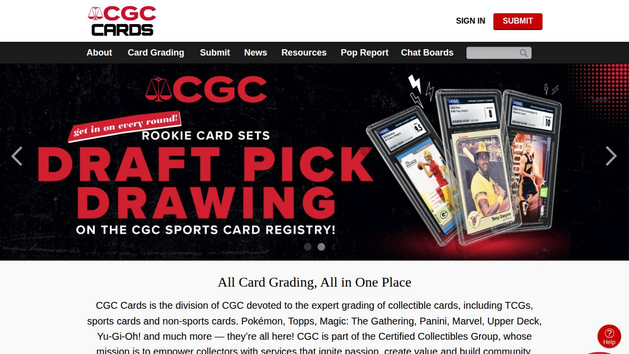 Courtside Cards website screenshot