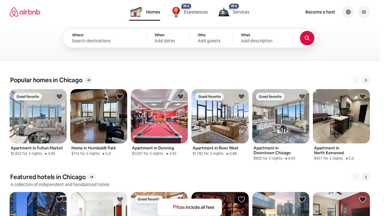 Home website screenshot