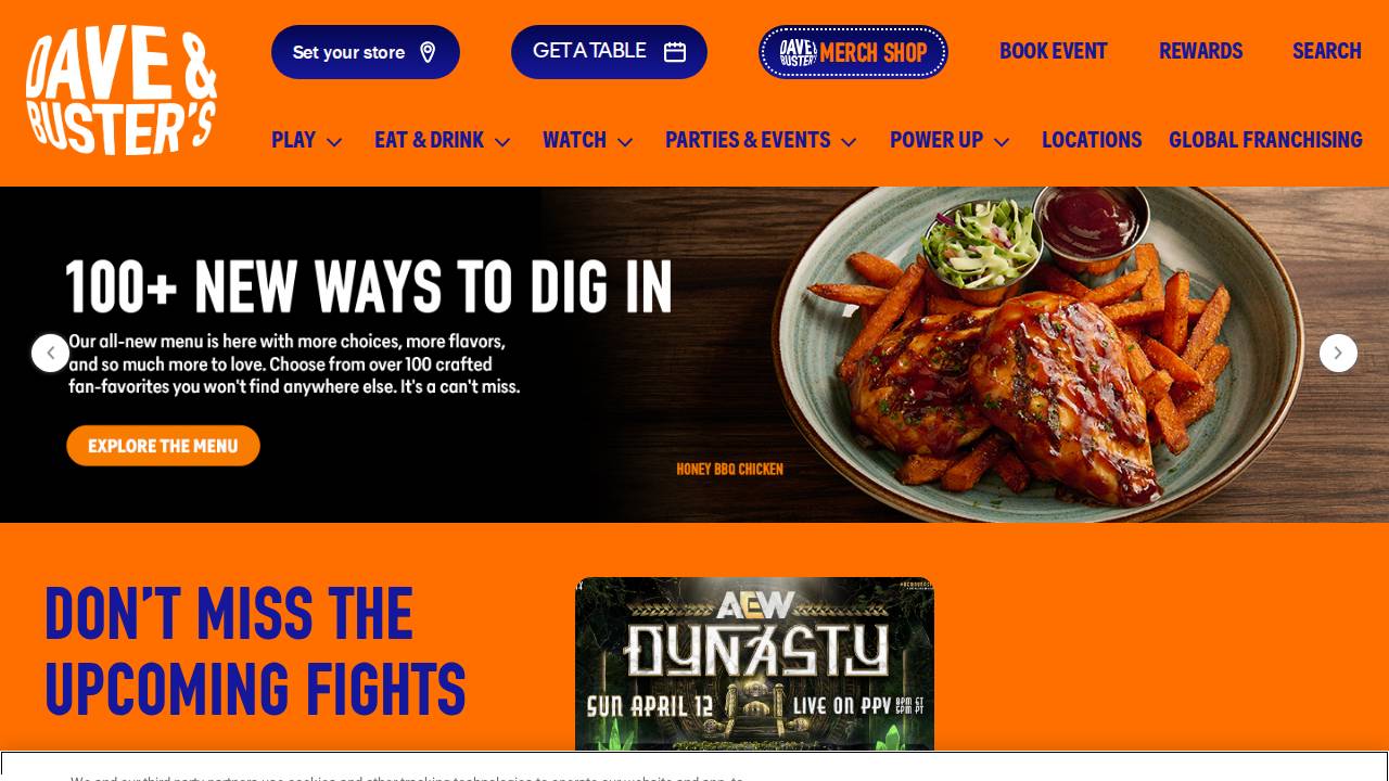 Dave & Buster's Of Iowa website screenshot