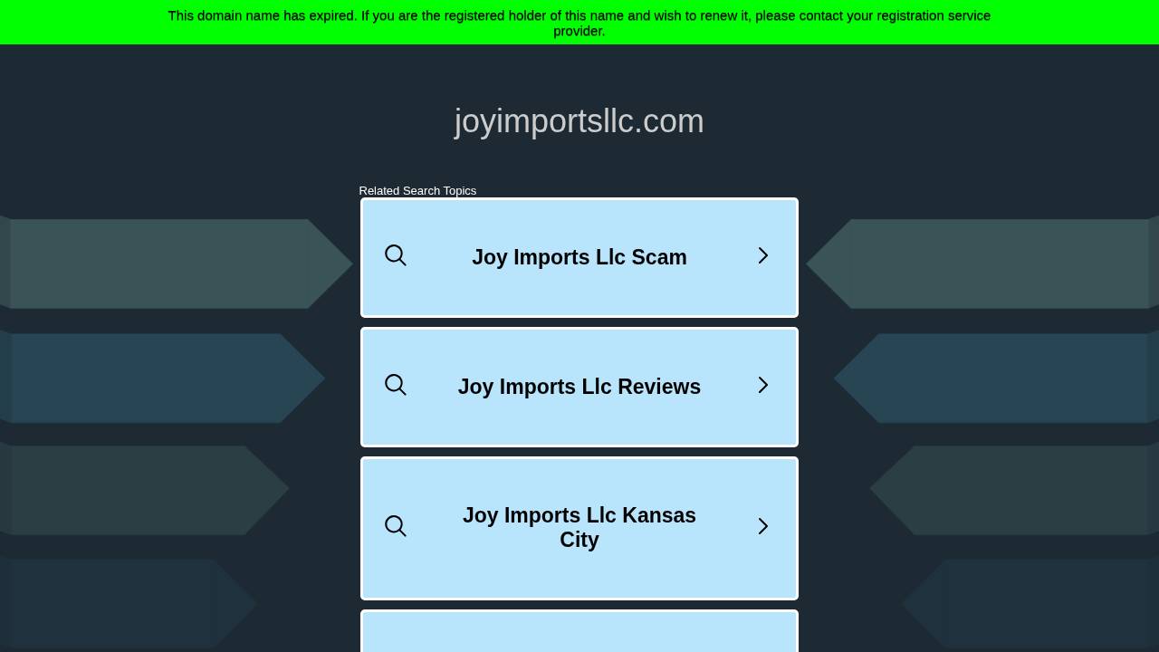 Joy Imports LLC website screenshot