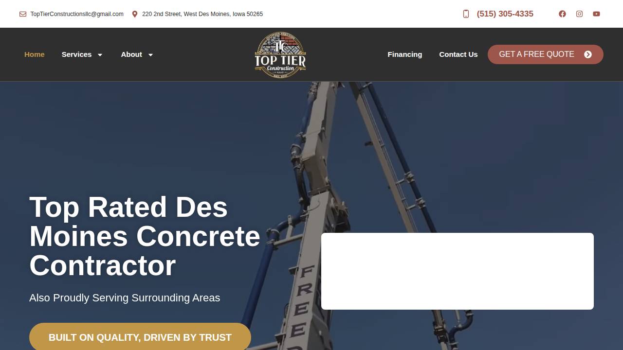 Top-Tier Contractors LLC website screenshot