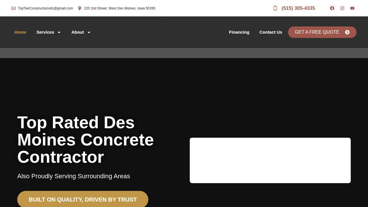 Top-Tier Contractors website screenshot