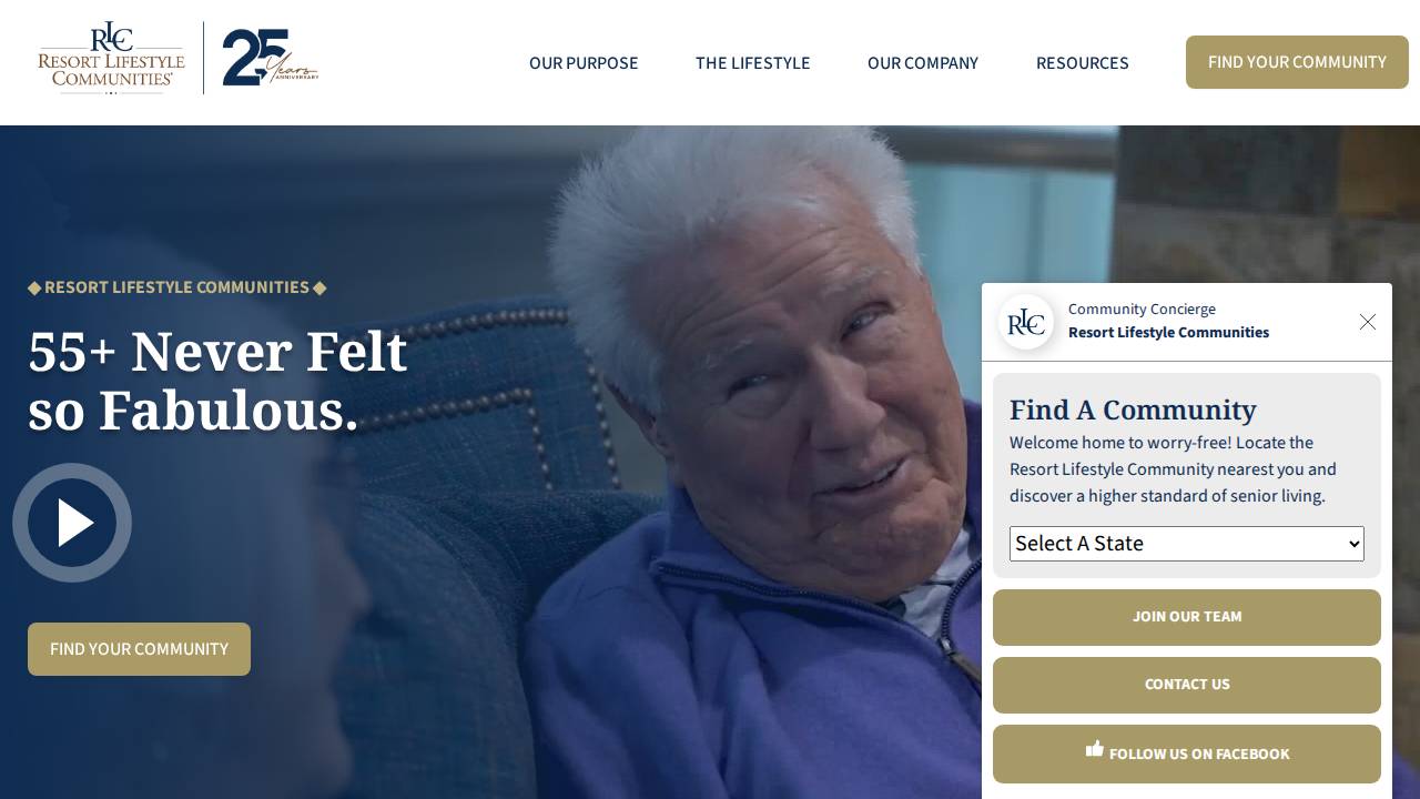 Glen Meadows Retirement Community website screenshot