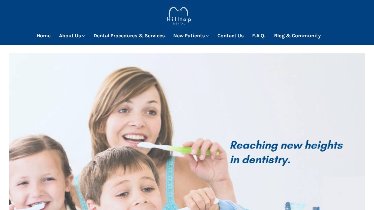 Hilltop Dental PC website screenshot