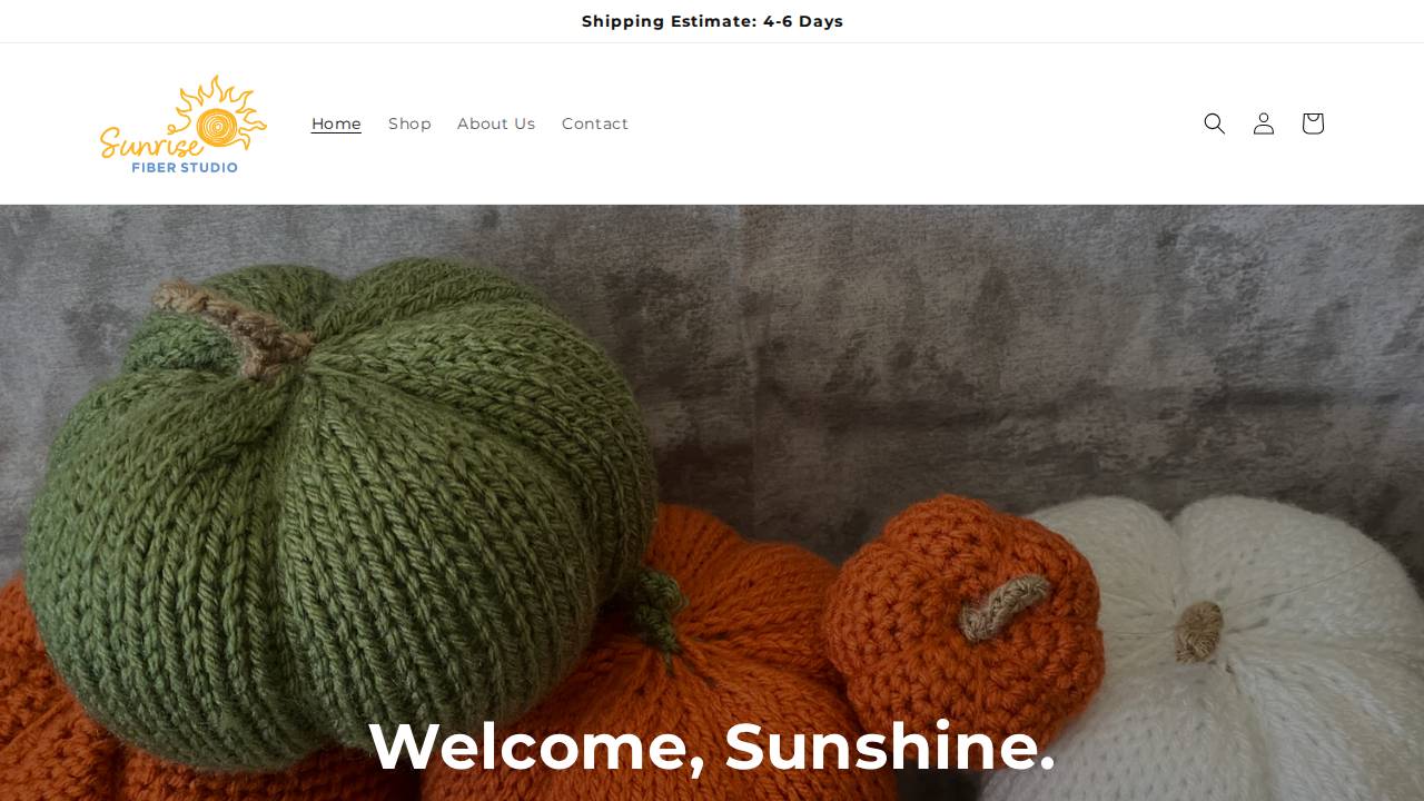 Sunrise Fiber Studio LLC website screenshot