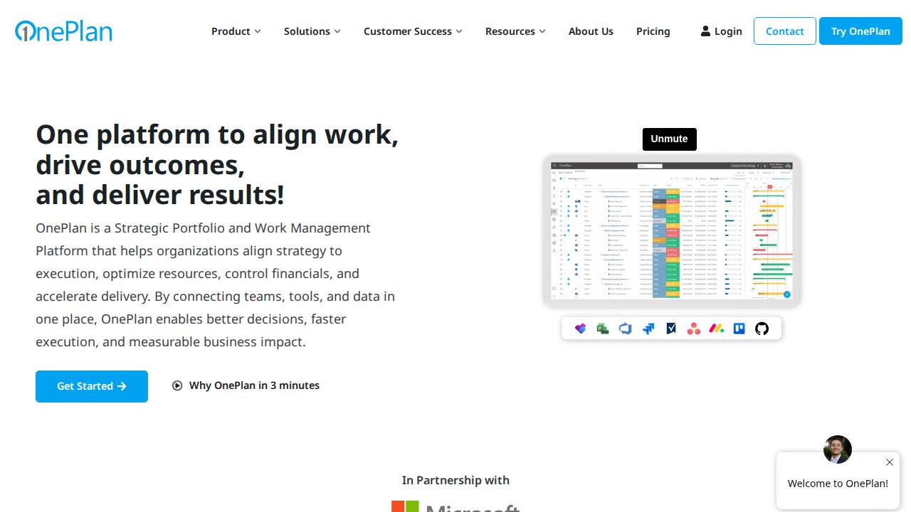 Oneplan Solutions website screenshot