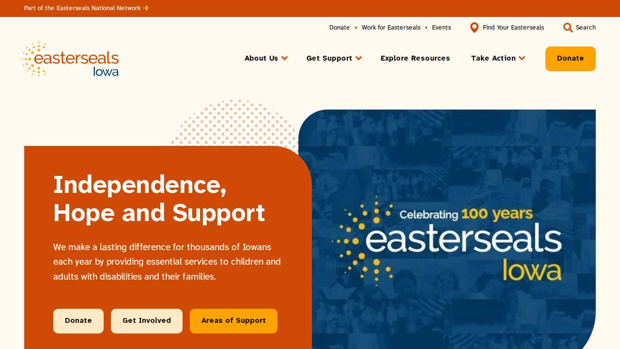 Easterseals Iowa website screenshot