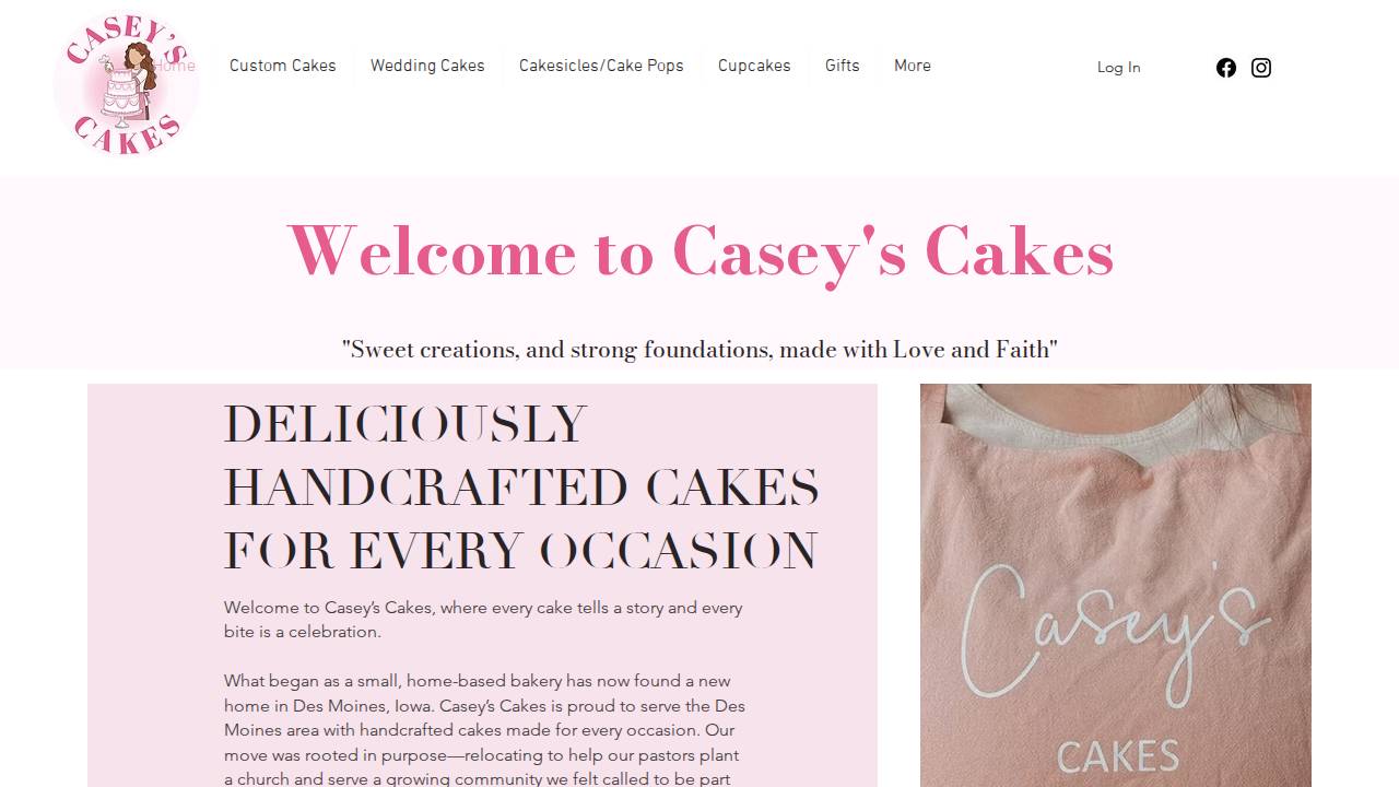Y&C Cakes Inc. website screenshot