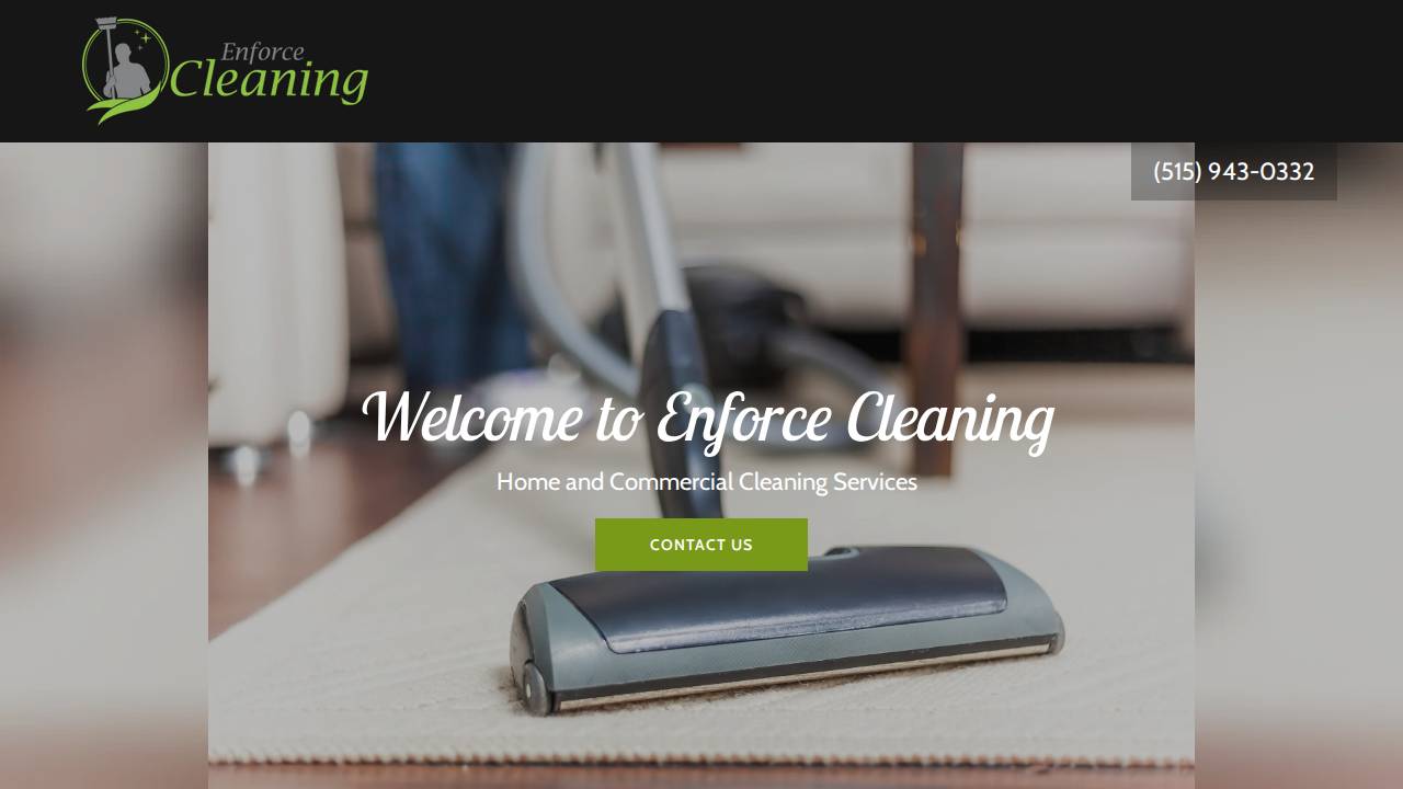 Enforce Cleaning II website screenshot
