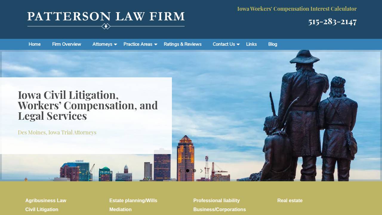 Patterson Arms website screenshot