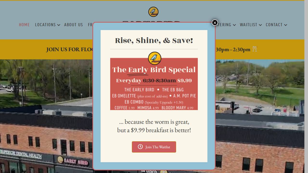 Early Bird website screenshot