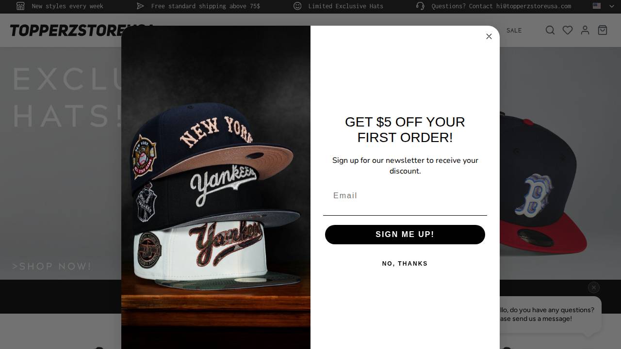 Topperzstoreusa website screenshot