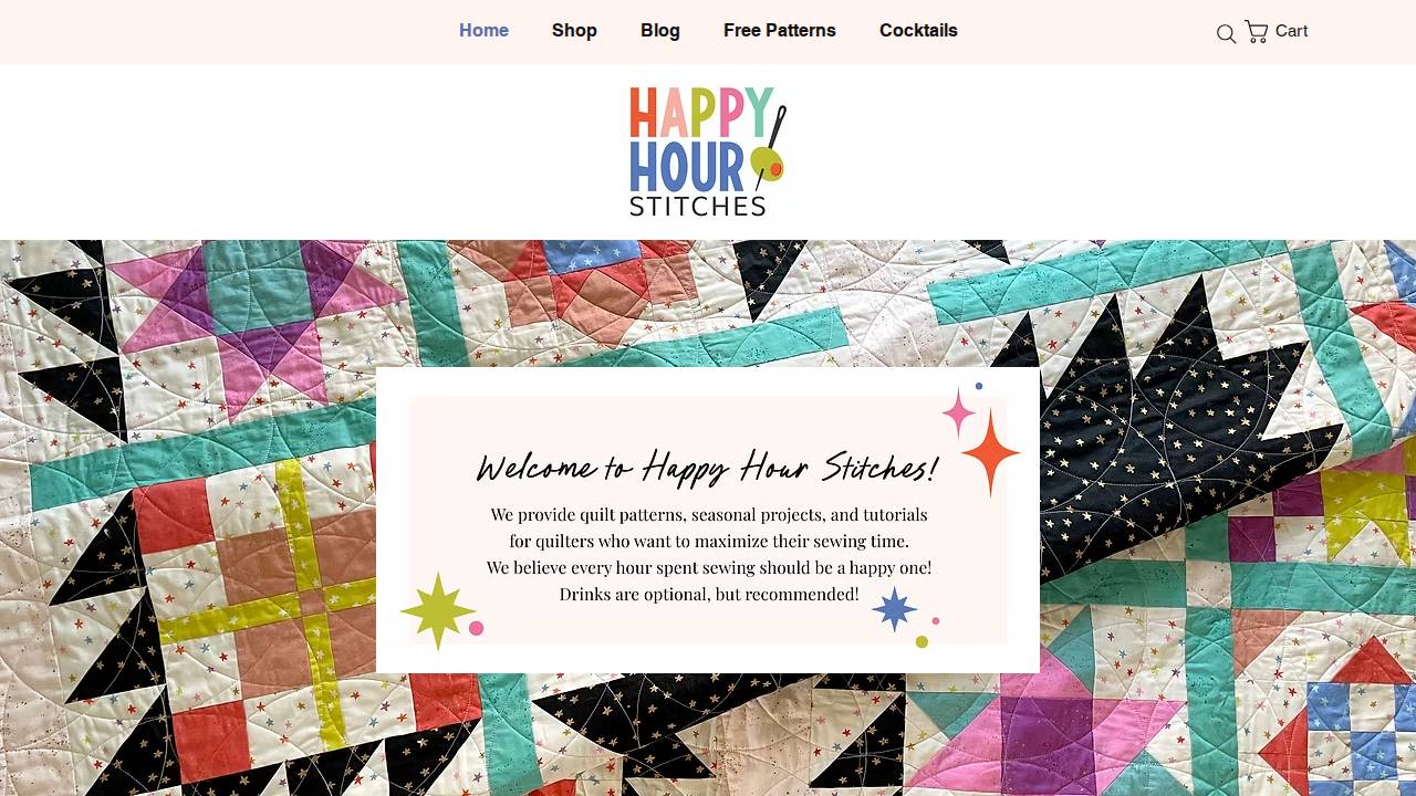 Happy Hour Stitches website screenshot
