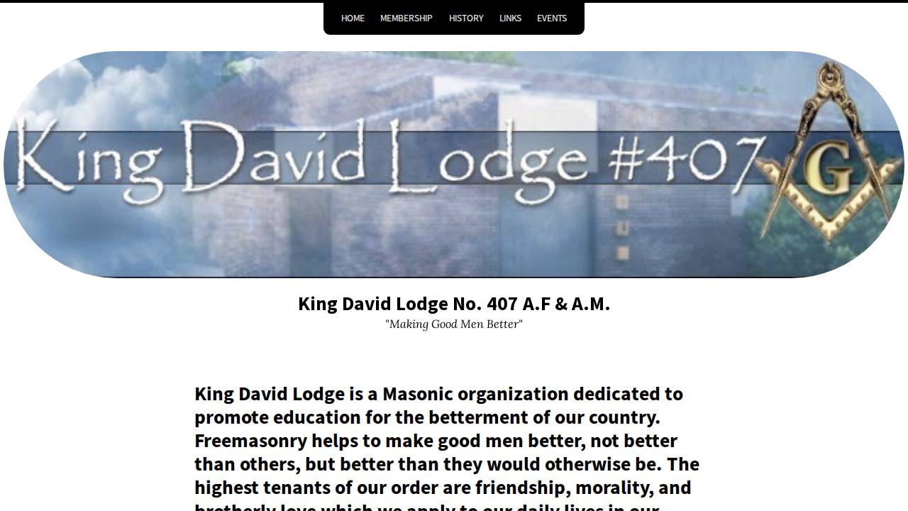 King David Lodge 407 Af & Am website screenshot
