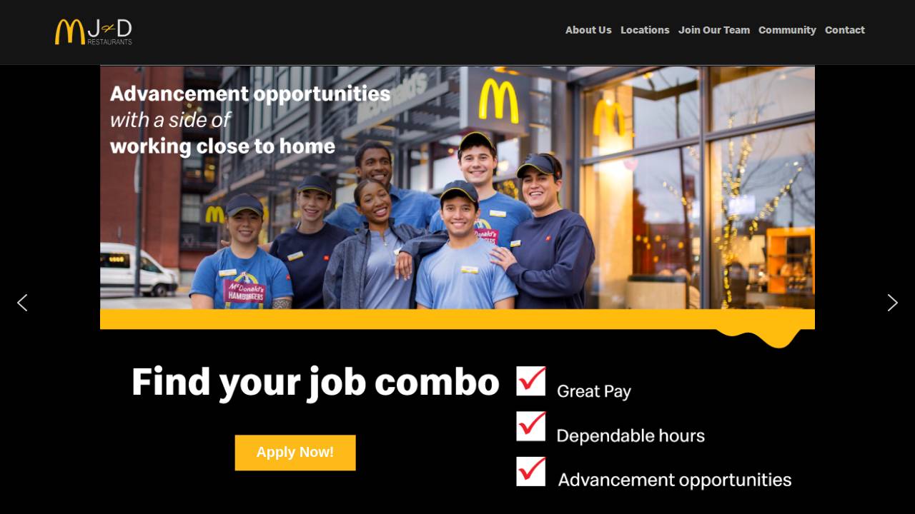 J&D Restaurants 2 Inc. website screenshot