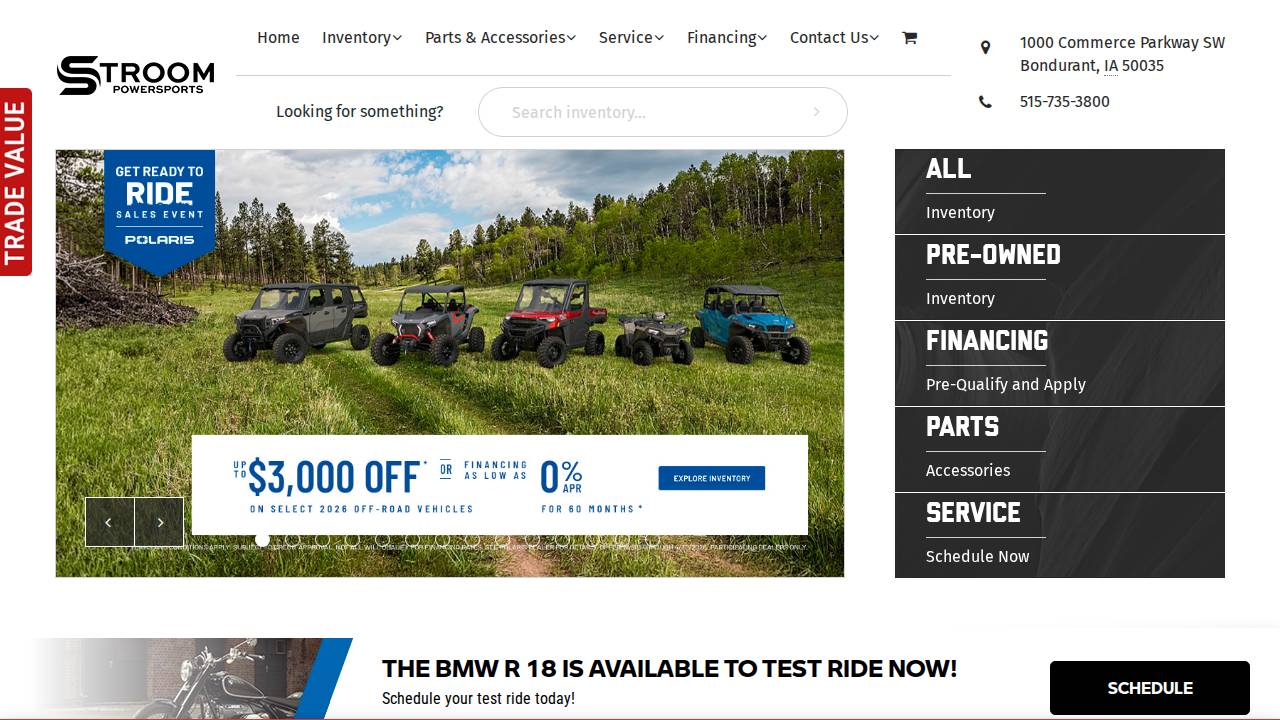 Stroom Powersports website screenshot
