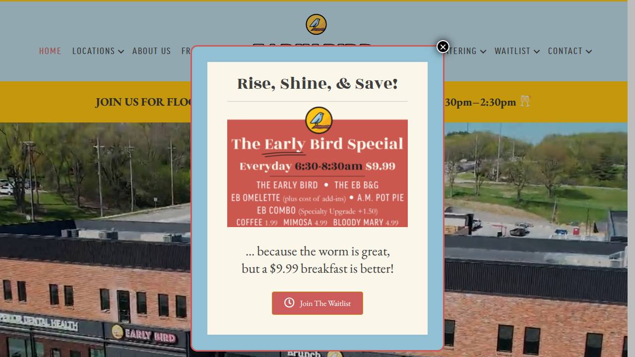 Early Bird website screenshot