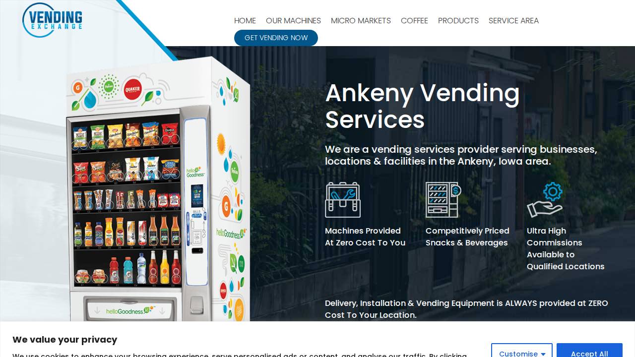 Agey Vending LLC website screenshot