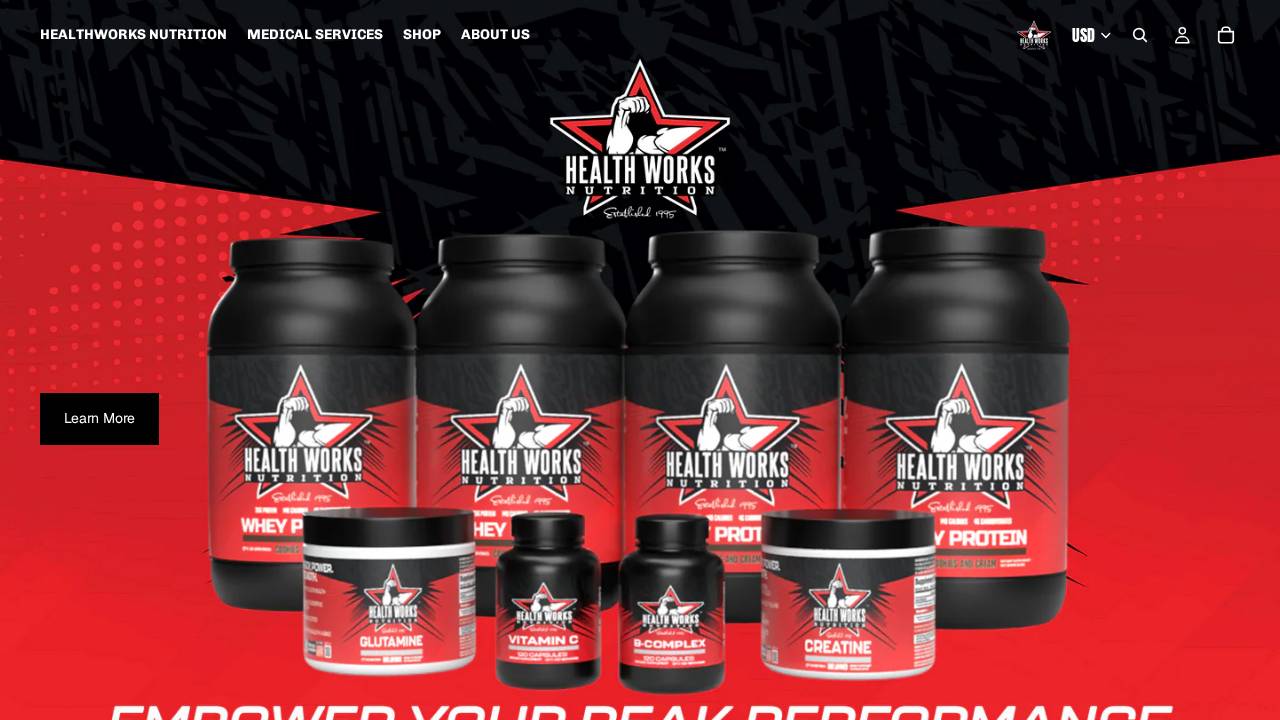 Health Works Nutrition website screenshot