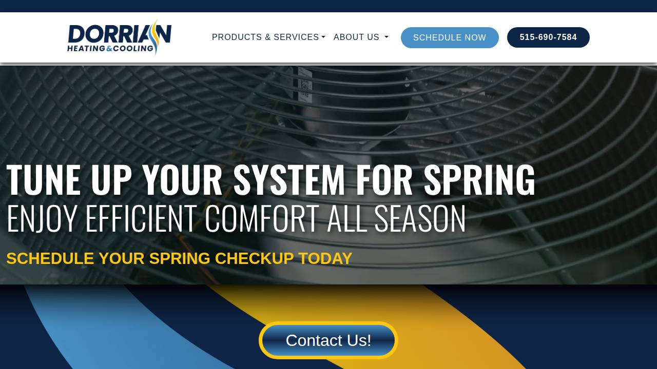 Dorrian HVAC LLC website screenshot