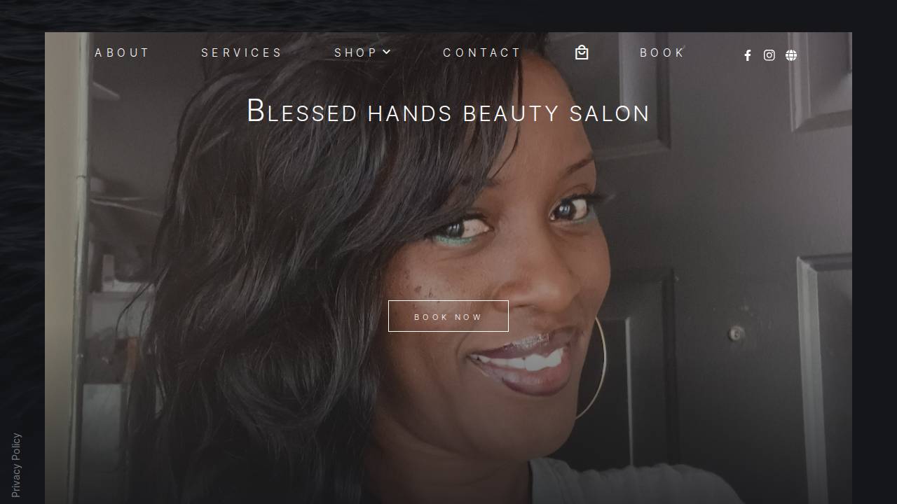 Blessed Salon website screenshot
