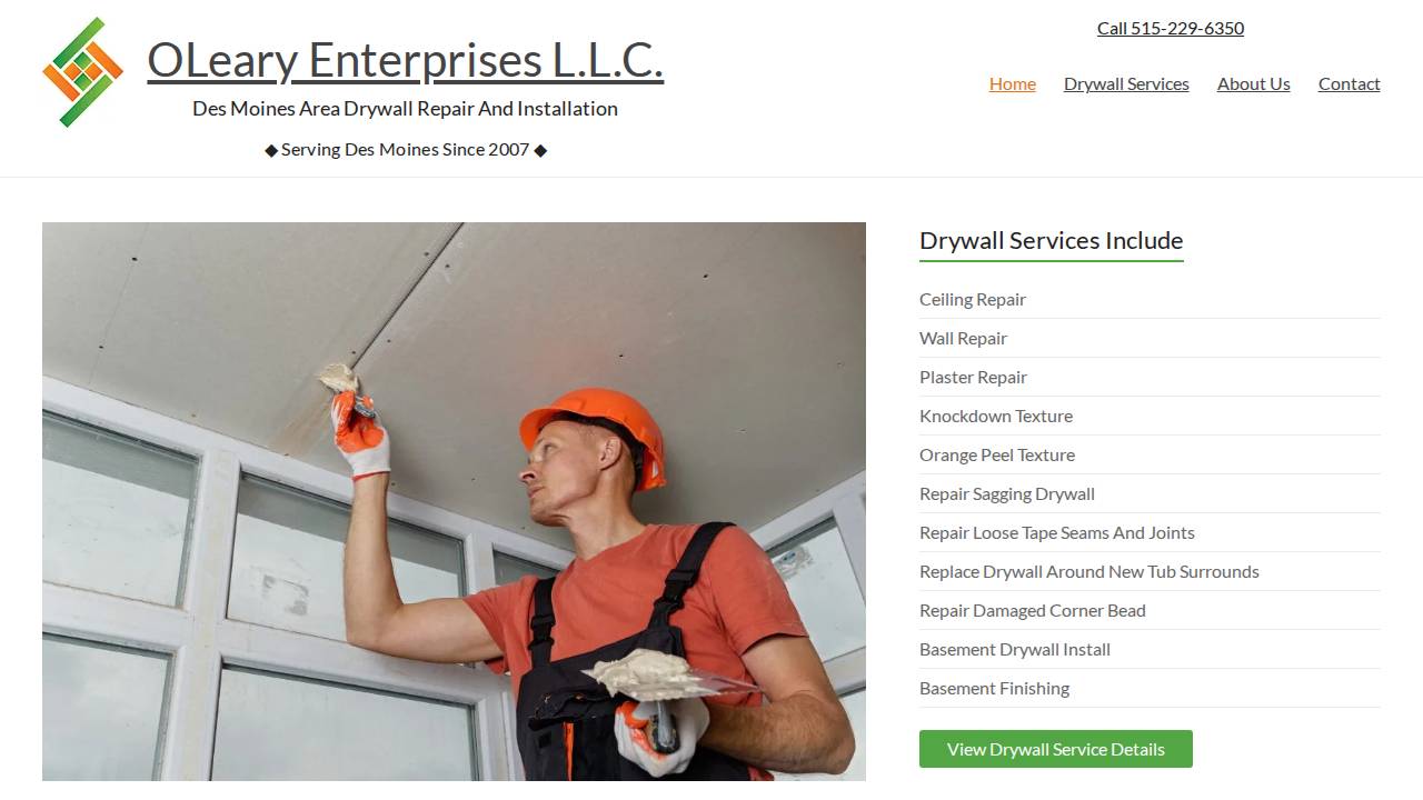 After-Hours Drywall And Painting website screenshot