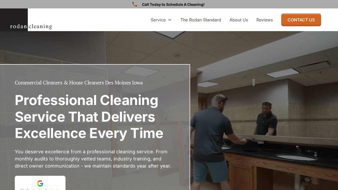 Rodan Cleaning LLC website screenshot