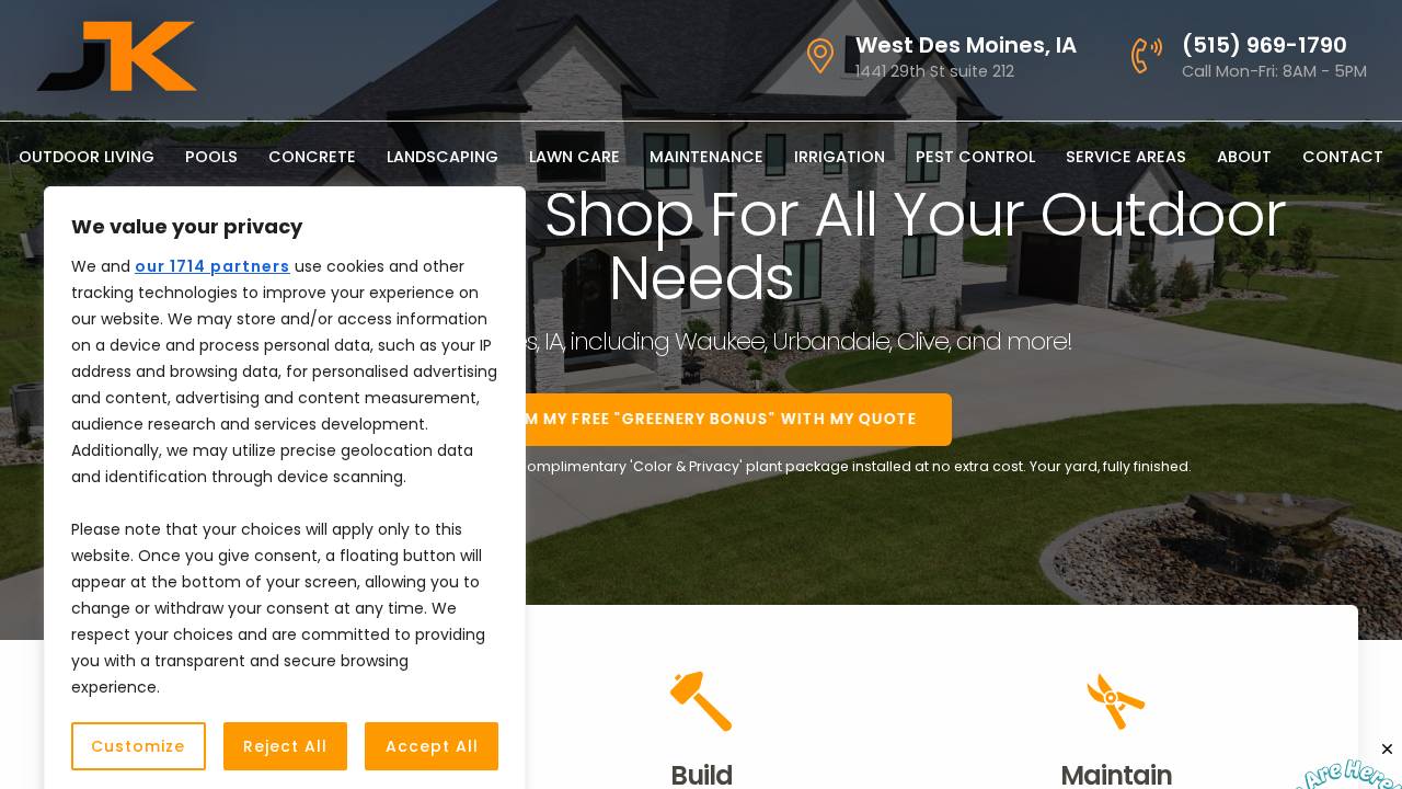 Hardscaping website screenshot