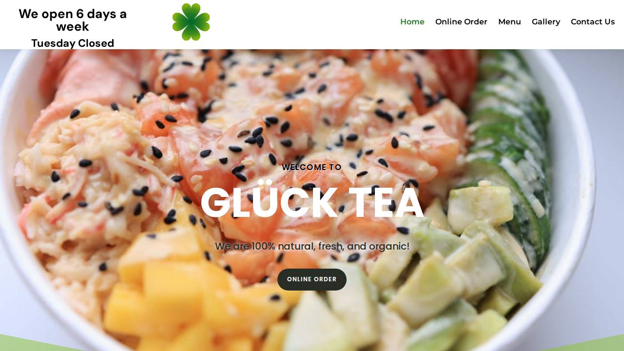 Gluck Tea website screenshot