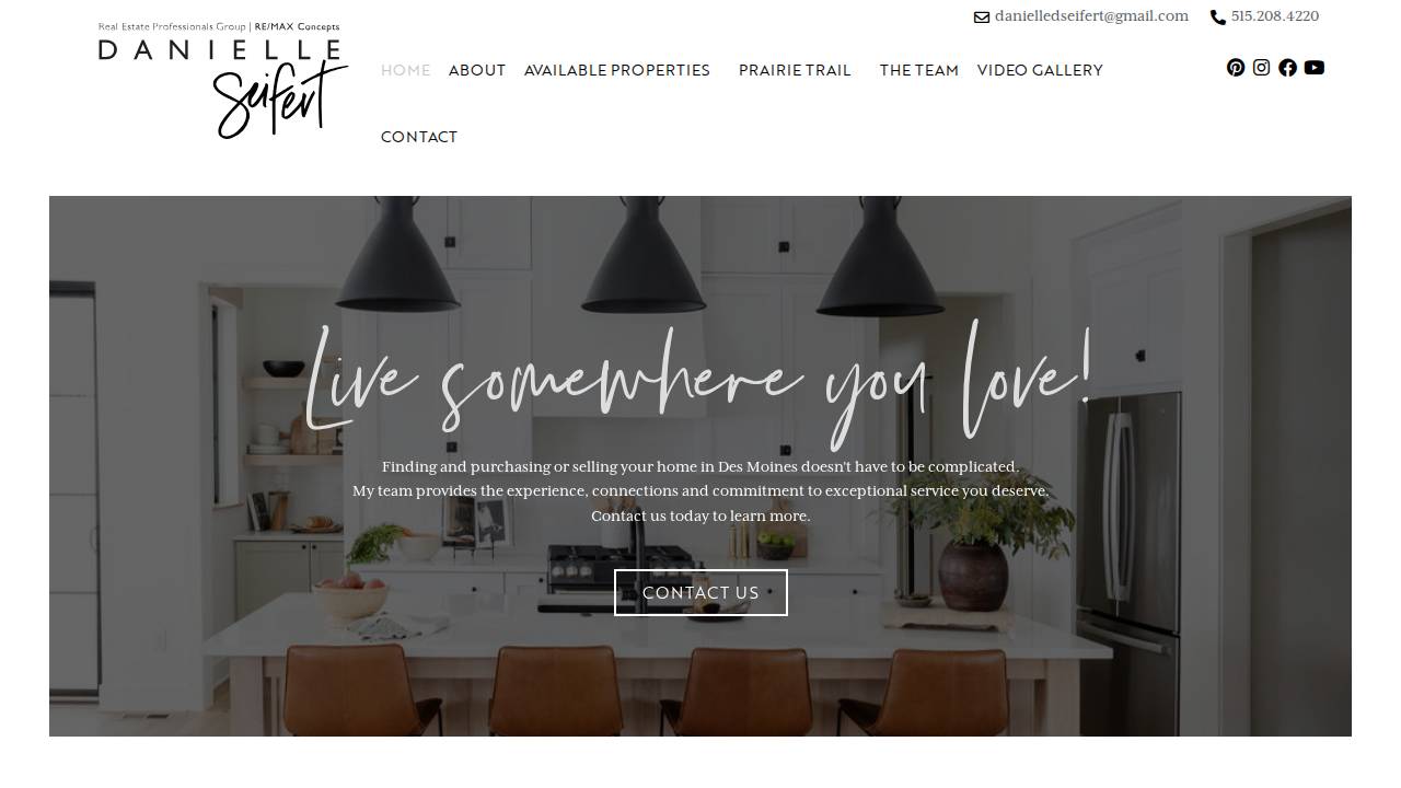 Danielle website screenshot