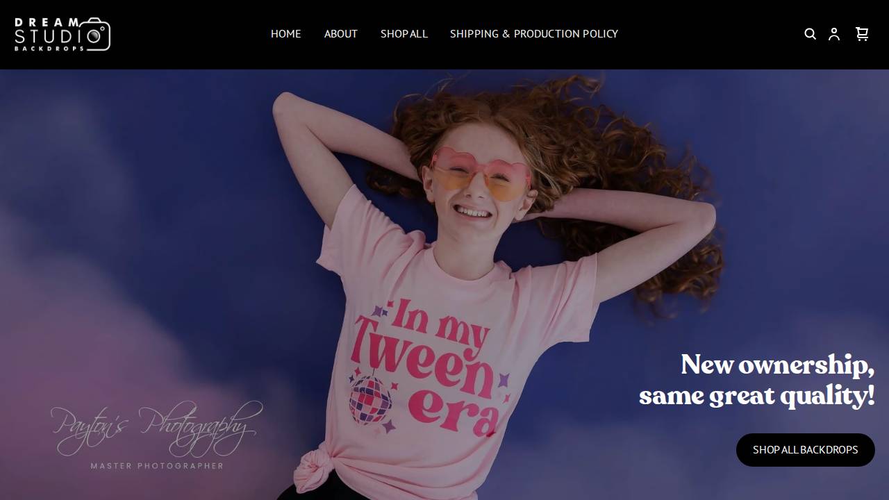 Dream Studio Backdrops website screenshot