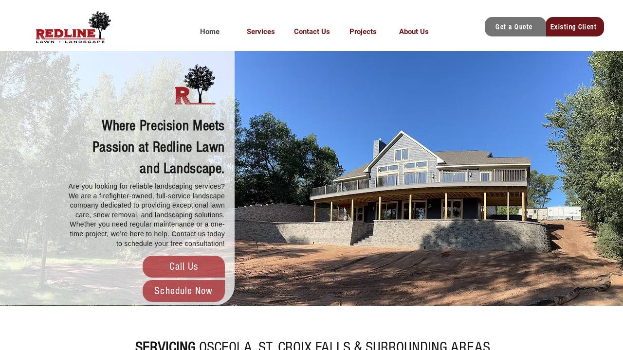 Red Line Lawn & Landscape LLC website screenshot