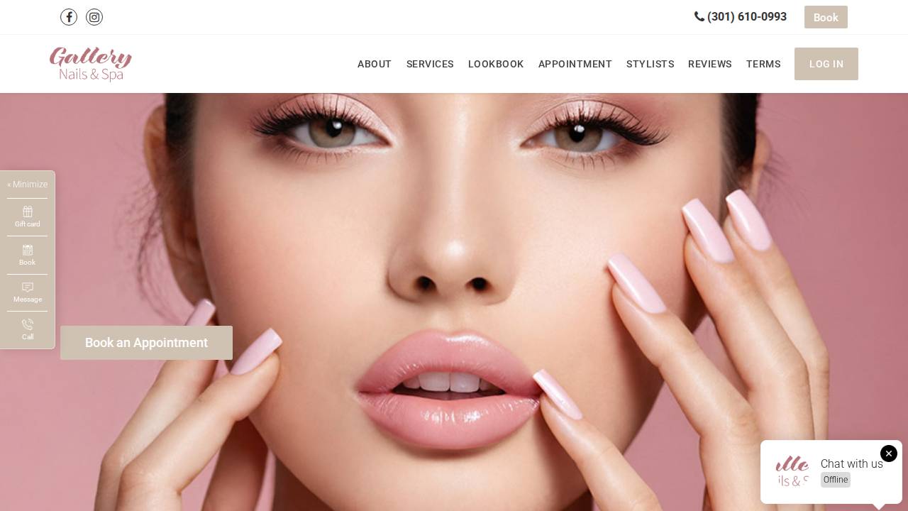 Gallery Nails And Spa LLC website screenshot
