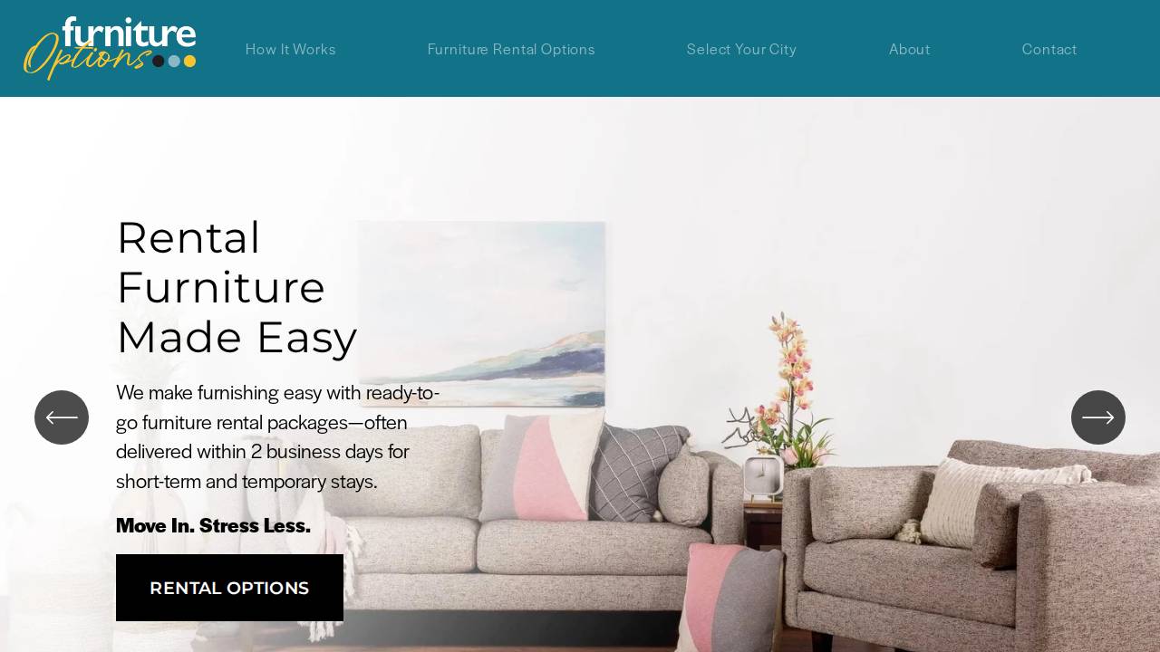 Furniture Options website screenshot