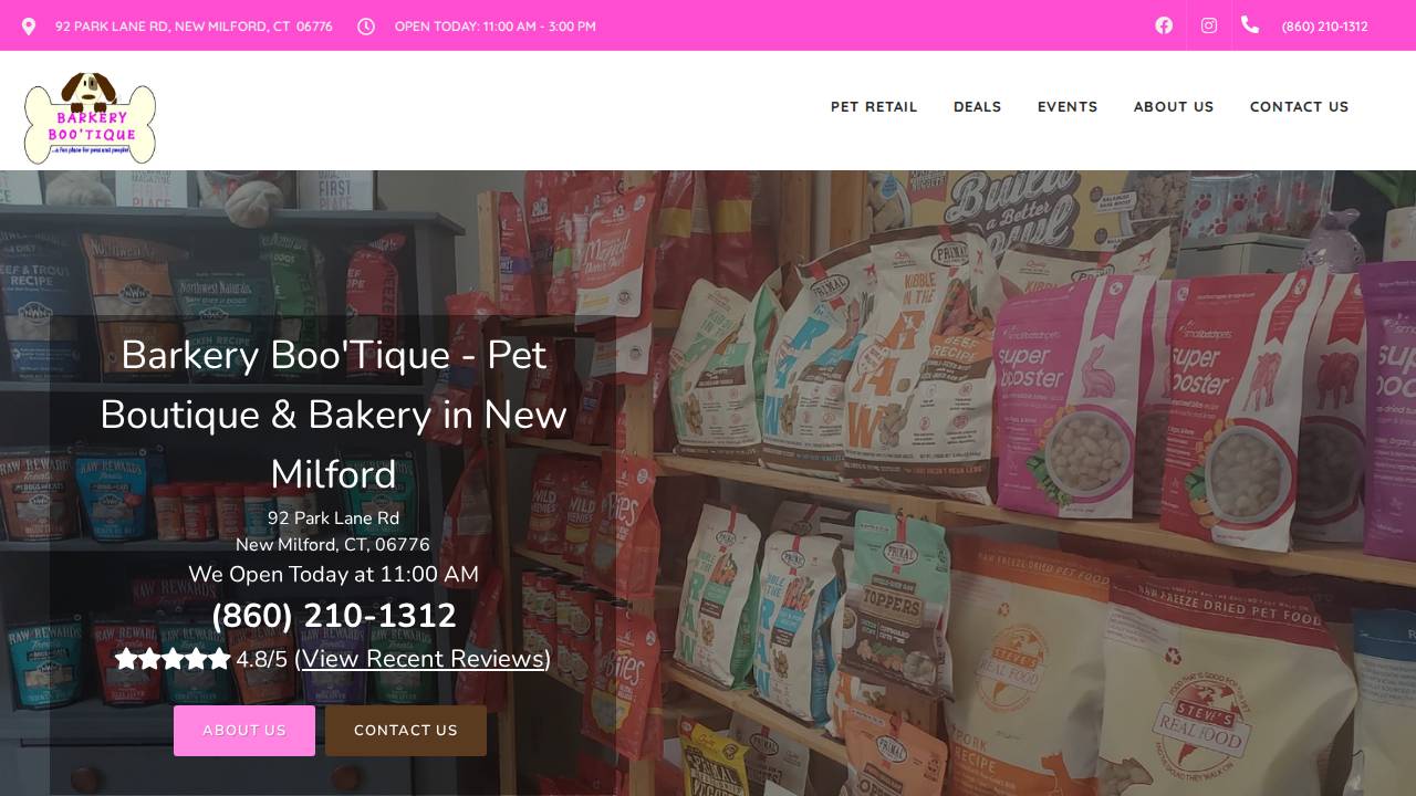 Toby & Sun Treat Co. website screenshot