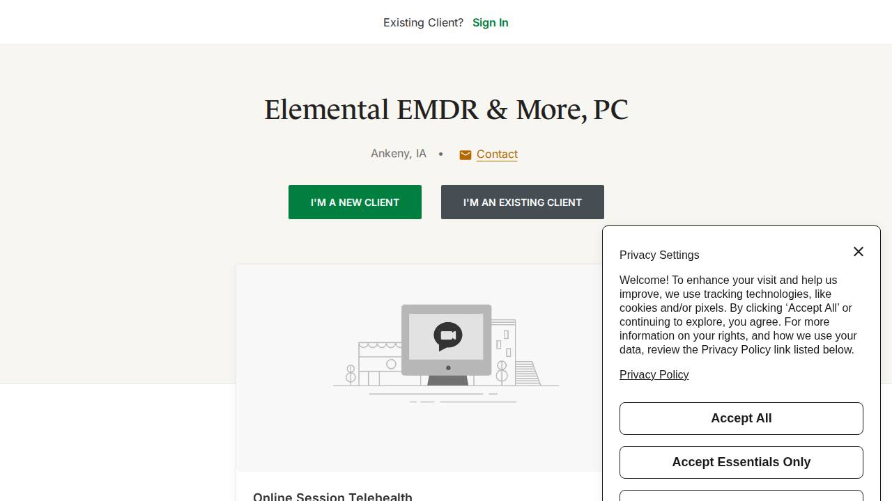 Elemental Emdr & More PC website screenshot