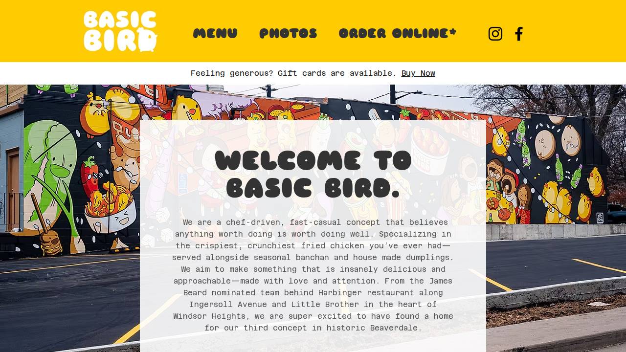 Basic Bird website screenshot
