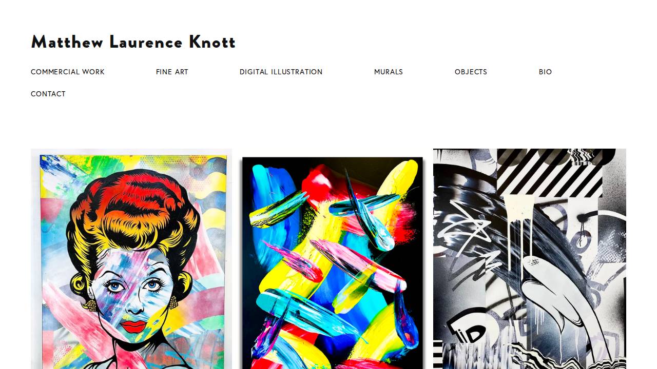 M. Knott Art website screenshot