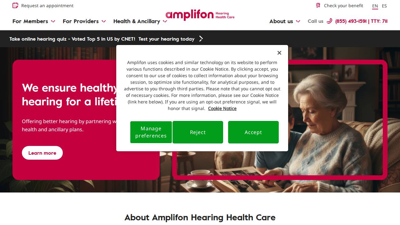 Accuquest Hearing Center website screenshot