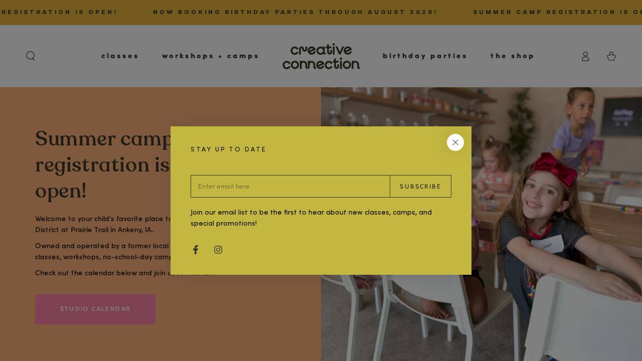 The Creative Connection website screenshot