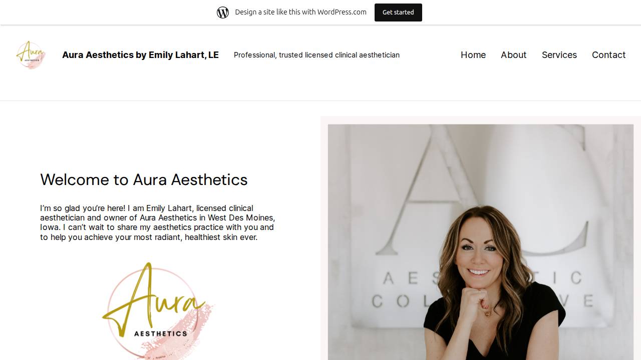Aura Aesthetics website screenshot