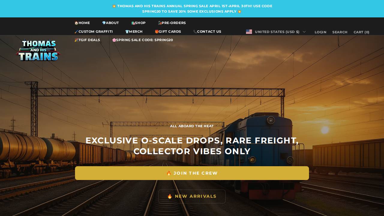 Thomas And His Trains website screenshot