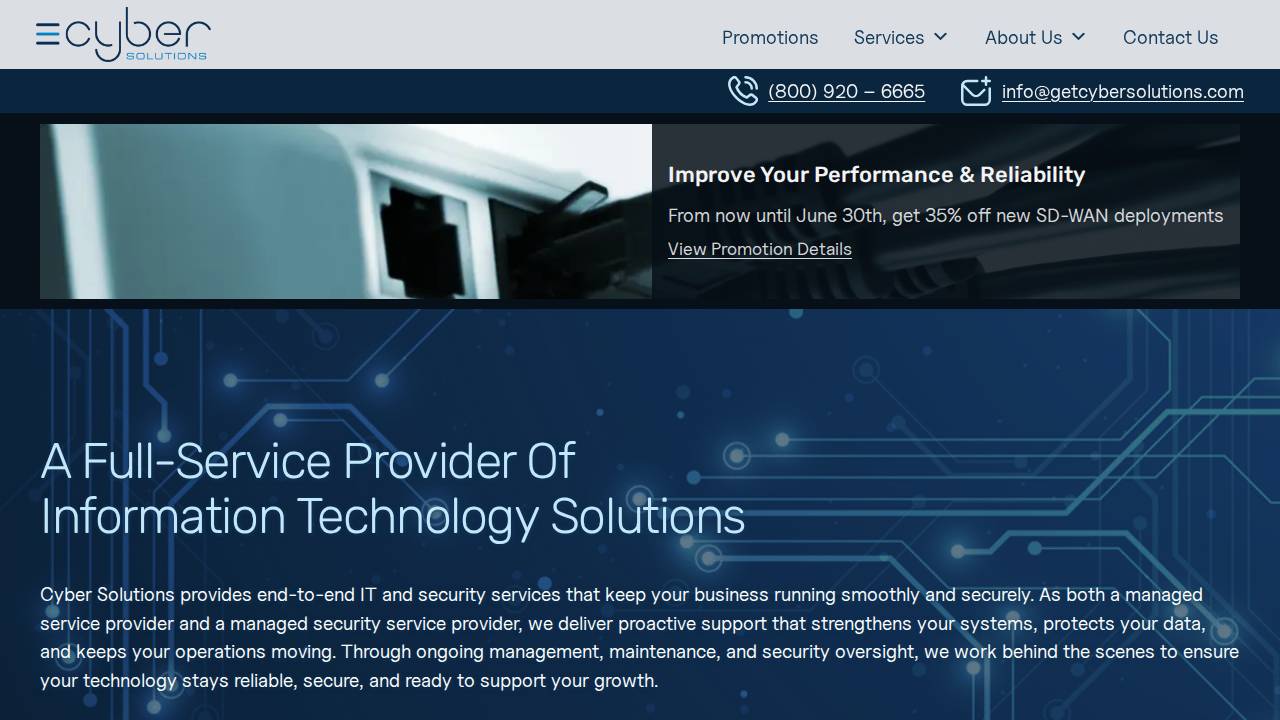 Cyber Solutions LLC website screenshot