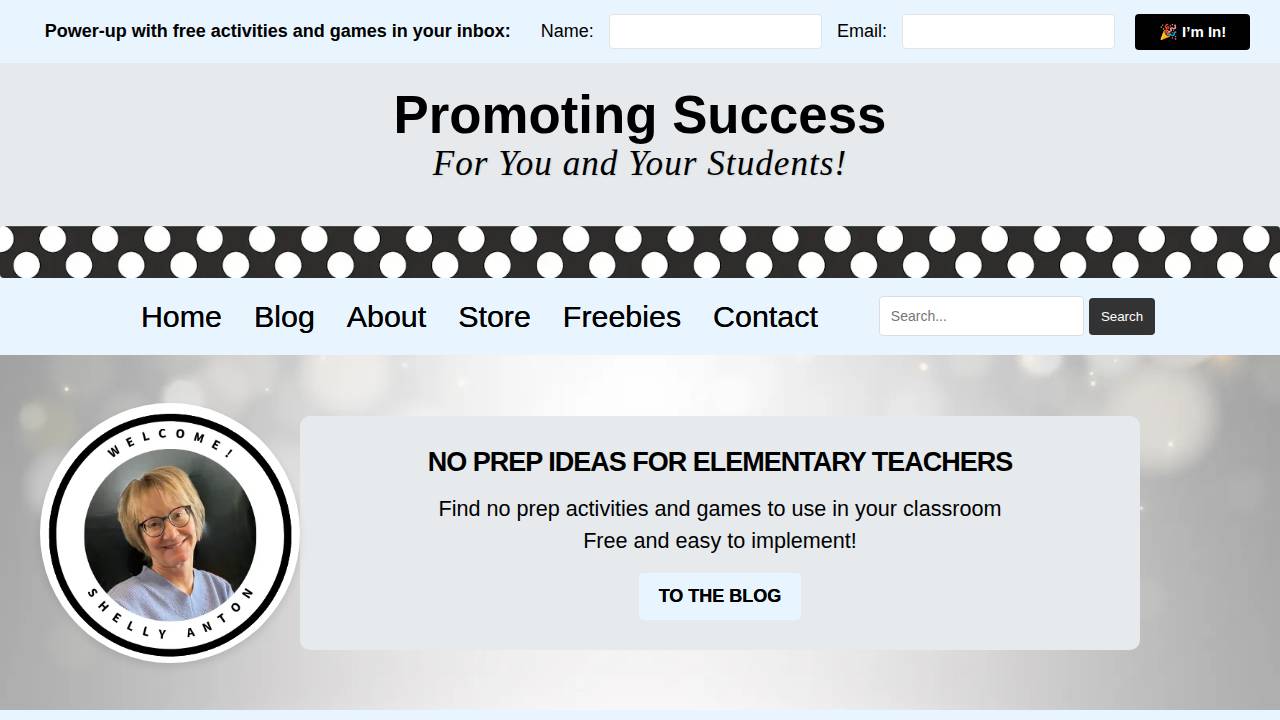 Promoting Success Printables Inc. website screenshot