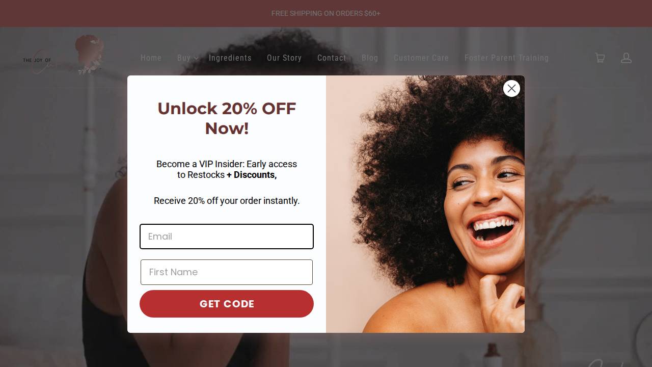 The Joy Of Curls website screenshot