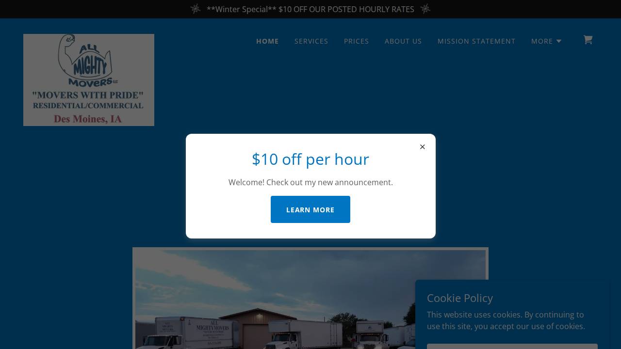 All Mighty Movers LLC website screenshot